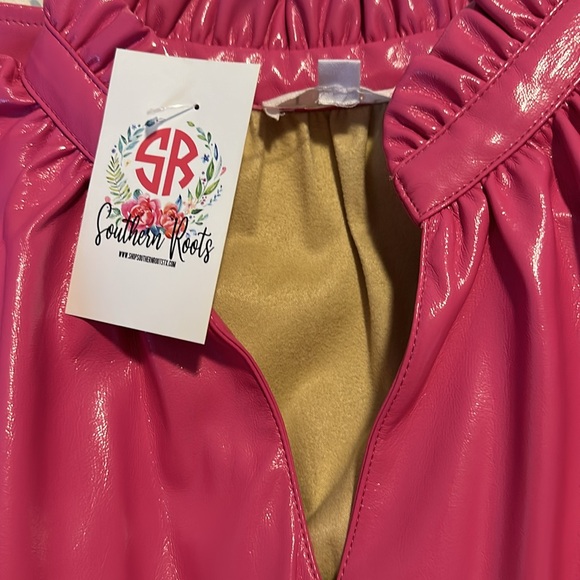 NWT Pink Faux Leather Top - Picture 5 of 5